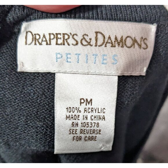 Vintage Draper's & Damon's Petite Black Button Up Cardigan - Picture 3 of 3